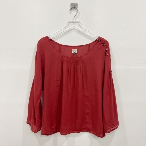 Anthropologie Edme & Esyllte Button Cuff Bell Sleeve Blouse S - Picture 1 of 7